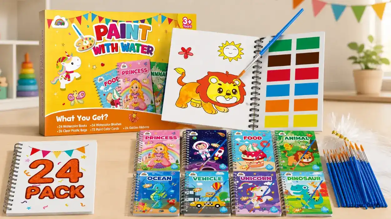 Libros de colorear con agua ZMLM, set de 24 para niños de 3 a 9 años