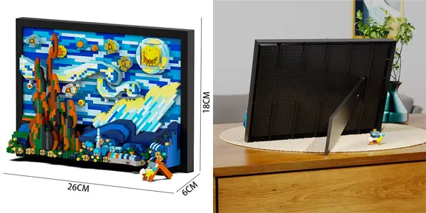 Lienzo 3D Noche Estrellada (Starry Night) estilo LEGO