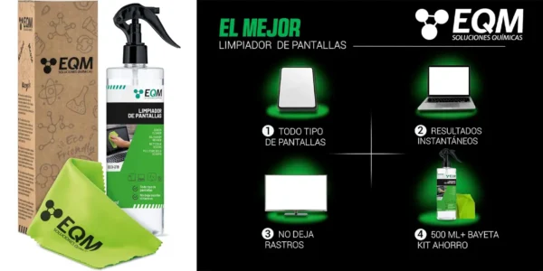 Pack limpiador de ventanas EQM ECO-219 de 500 ml + Gamuza de microfibra