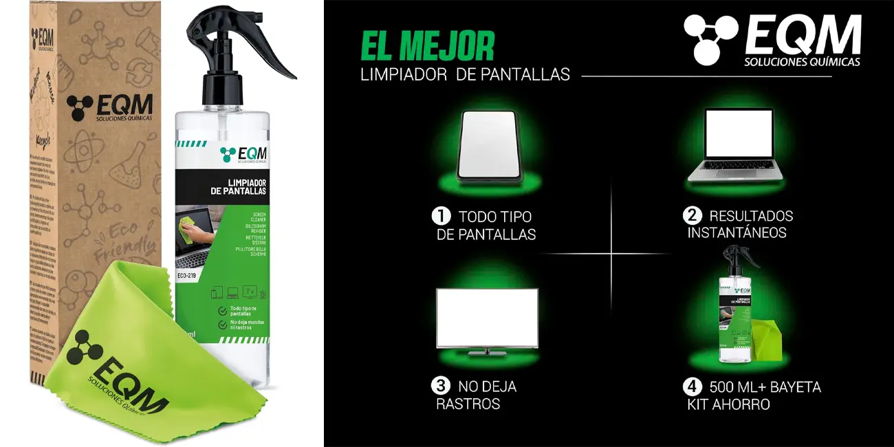 Pack limpiador de ventanas EQM ECO-219 de 500 ml + Gamuza de microfibra