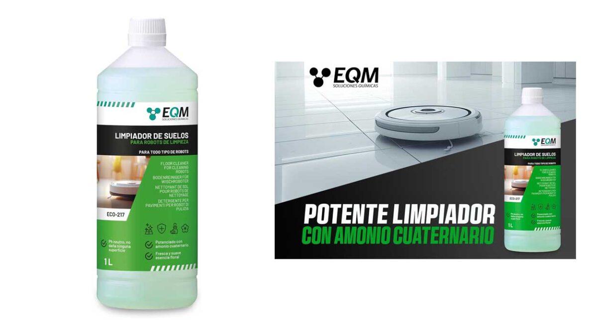 Limpiador de suelos EQM para robots de limpieza de 1 litro