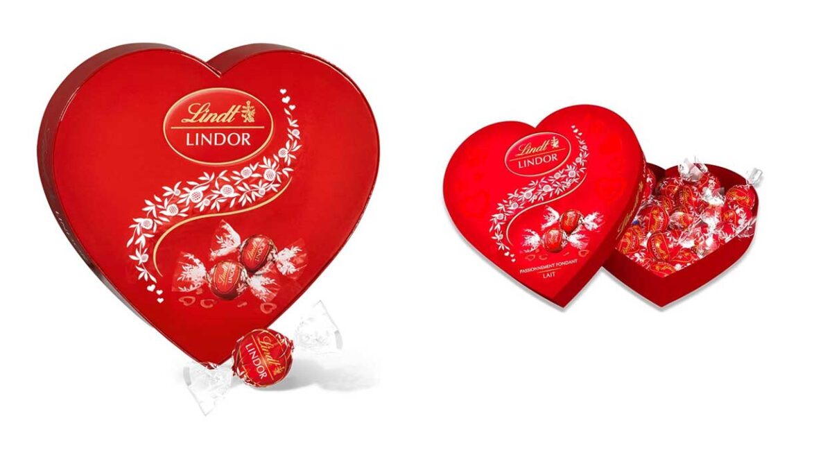 Lata de Bombones Lindt Lindor con forma de corazón de 200 gramos