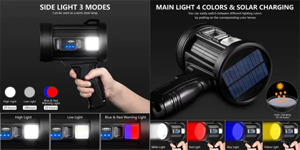 Foco recargable P70 potentísimo con carga solar