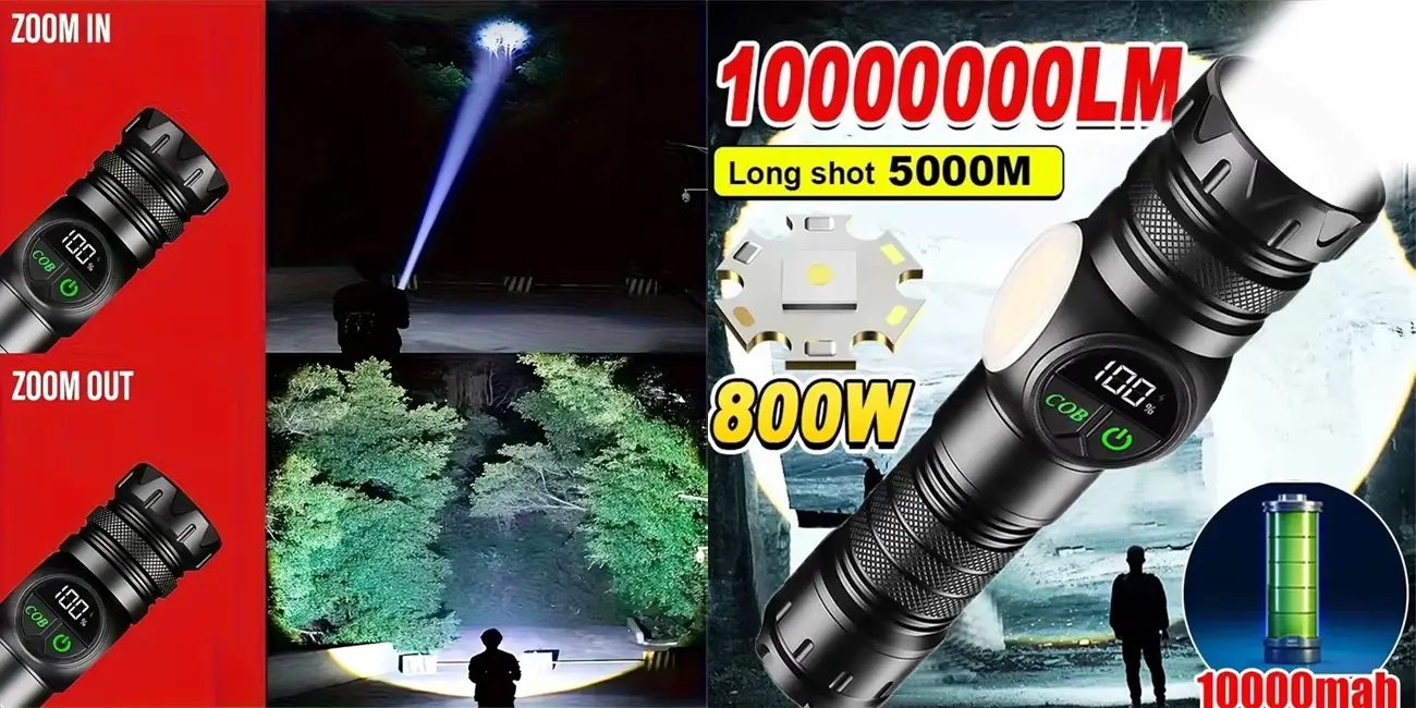 Linterna LED táctica de alta potencia recargable