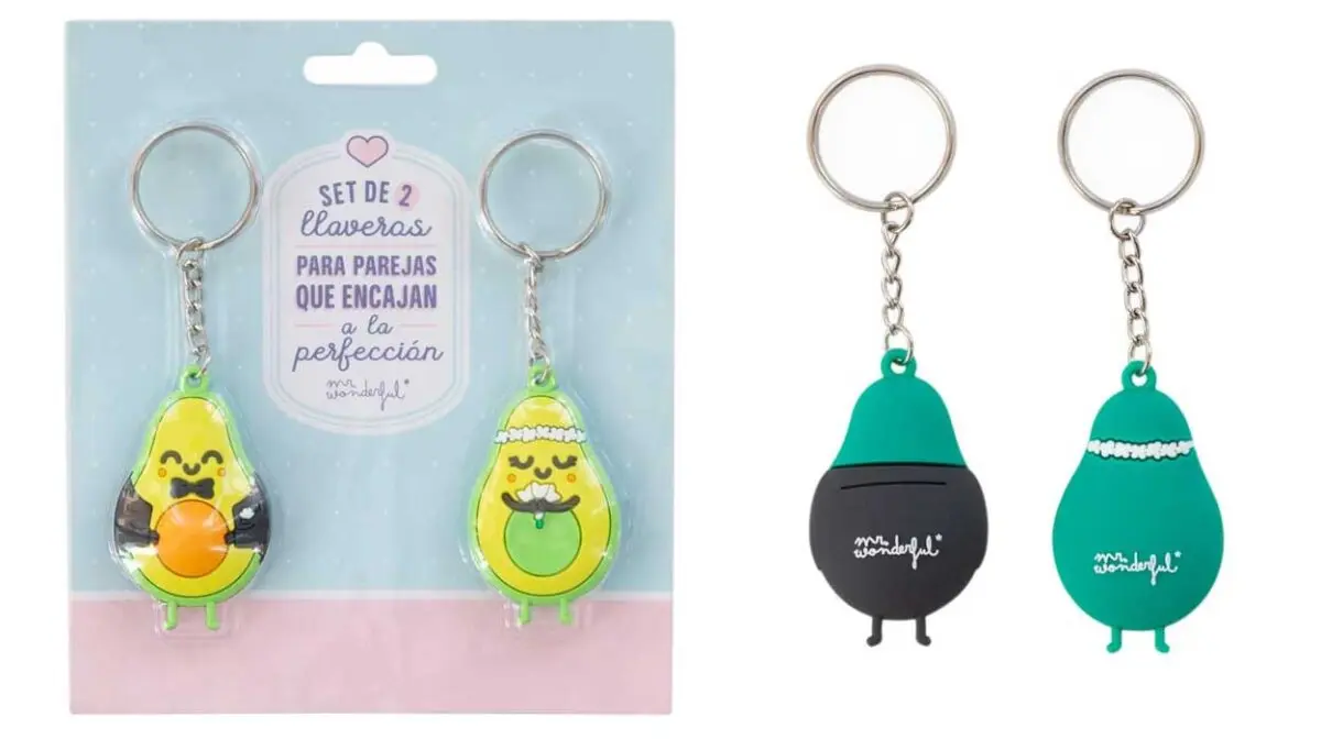 Estos llaveros aguacate de Mr. Wonderful son el detalle perfecto para parejas que van a casarse