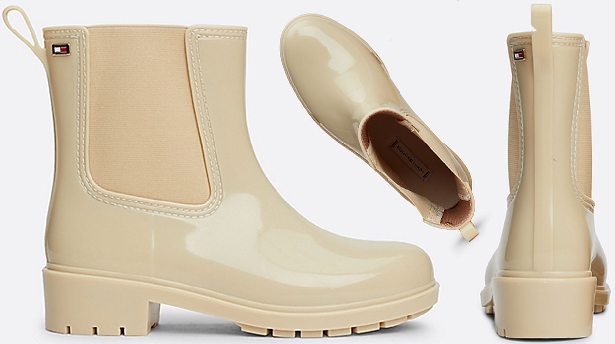 Botas de agua acharoladas Tommy Hilfiger para mujer baratas