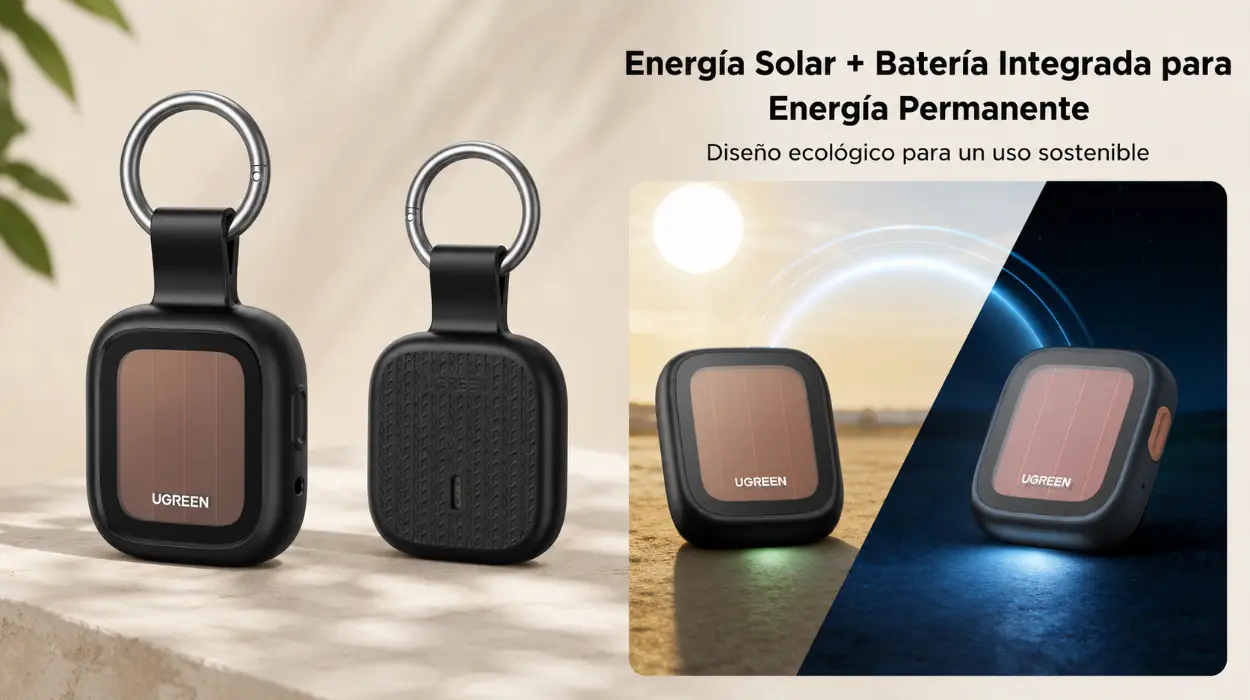 Localizador Bluetooth UGREEN FineTrack Pro con carga solar y 2 años de batería