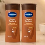 Loción corporal Vaseline Intensive Care Cocoa Radiant para piel seca y radiante, 2x200 ml