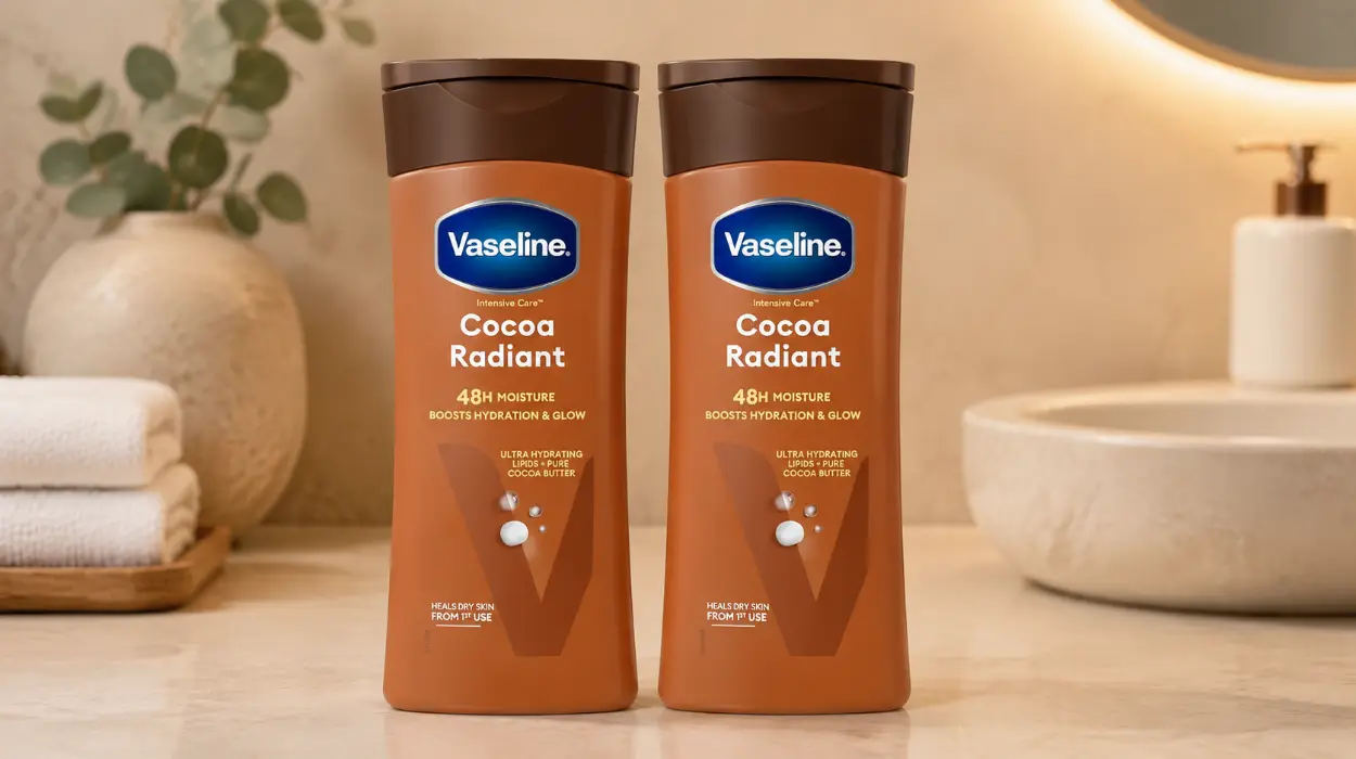 Pack x2 Loción corporal Vaseline Intensive Care Cocoa Radiant para piel seca y radiante de 200 ml