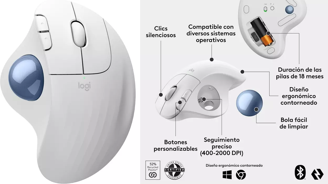 Chollo Ratón trackball inalámbrico Logitech Ergo M575