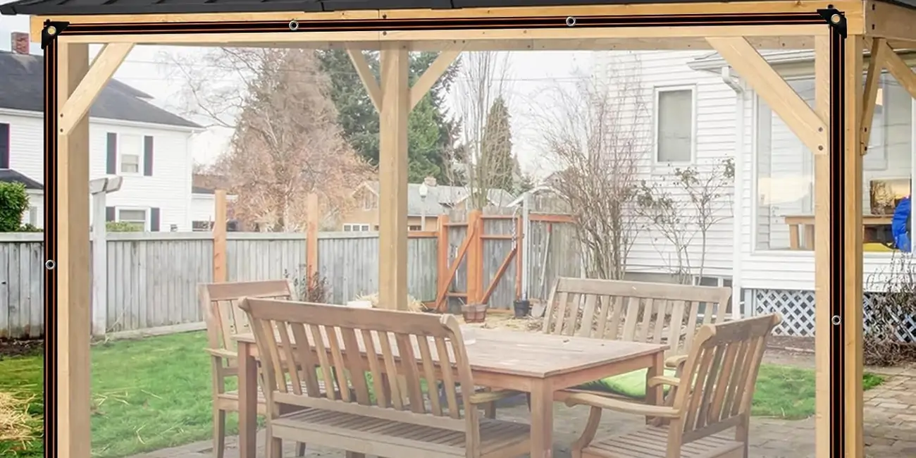 Lona transparente impermeable BeGrit con ojales de 2x4 m