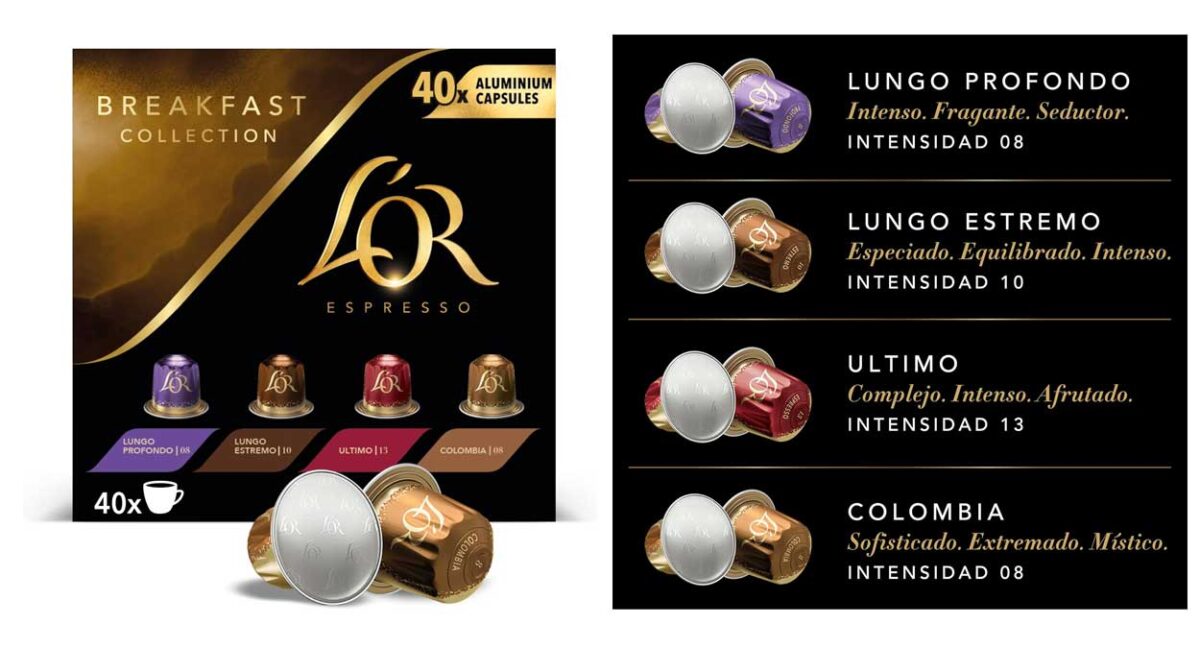 Pack de 40 cápsulas L'OR Espresso Colección Desayuno para Nespresso
