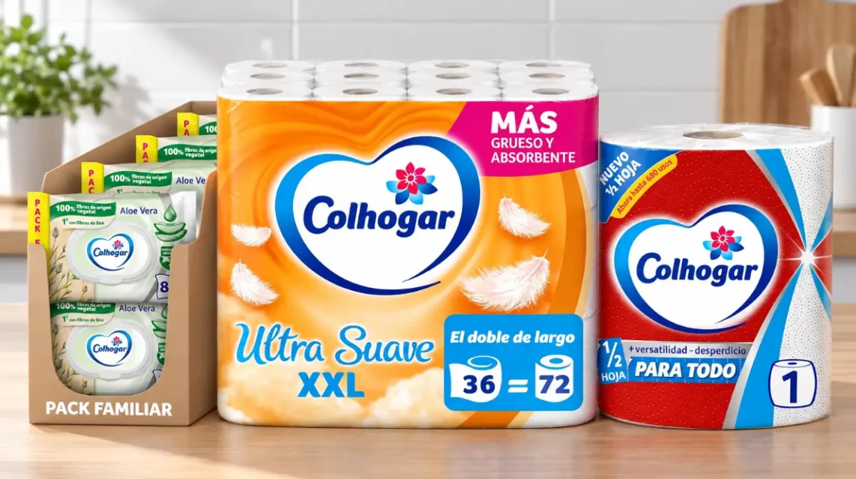 Lote completo Colhogar: papel cocina, higiénico y toallitas