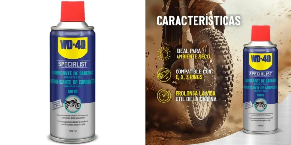Lubricante de cadenas WD-40 34785 Specialist Motorbike para ambiente seco