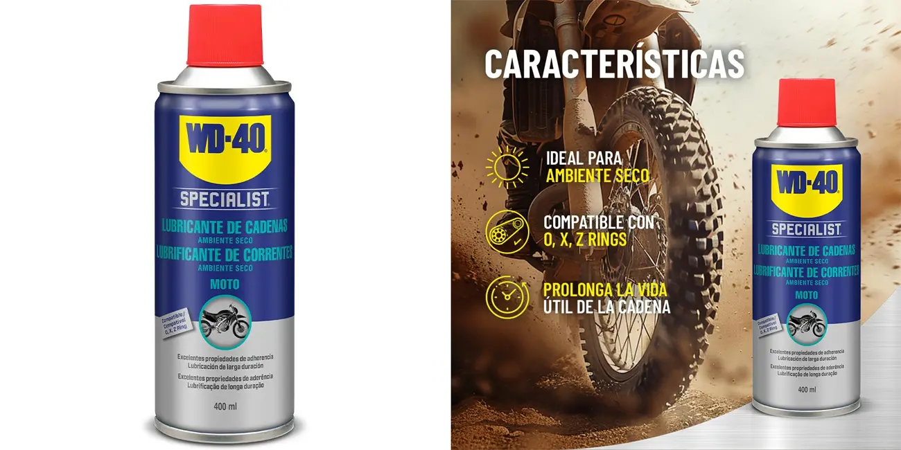 Lubricante de cadenas WD-40 34785 Specialist Motorbike para ambiente seco