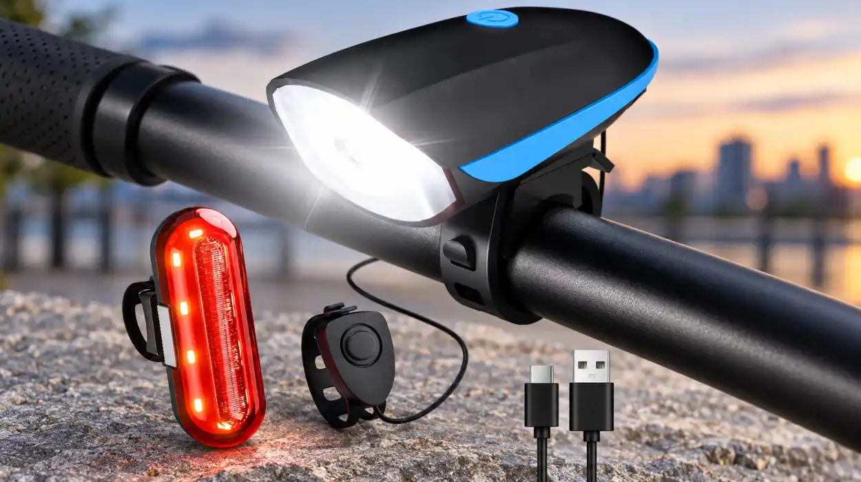 Luces de bicicleta Gobikey delanteras y traseras recargables por USB con 7 modos