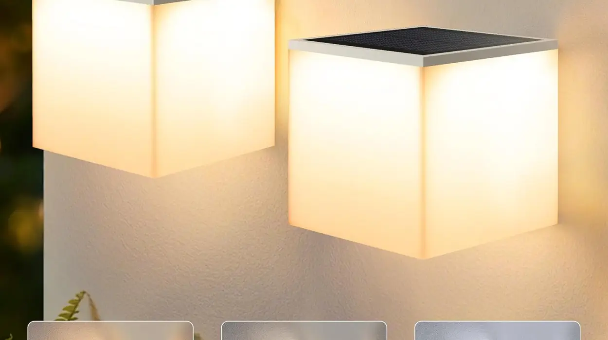 2 Luces solares LED para exterior Joomer con 3 modos de temperatura y diseño impermeable
