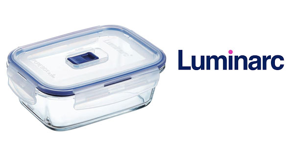 ▷ Chollo Recipiente hermético de vidrio Luminarc Pure Box de 0,82 L por  sólo 6,85€ (35% de descuento)
