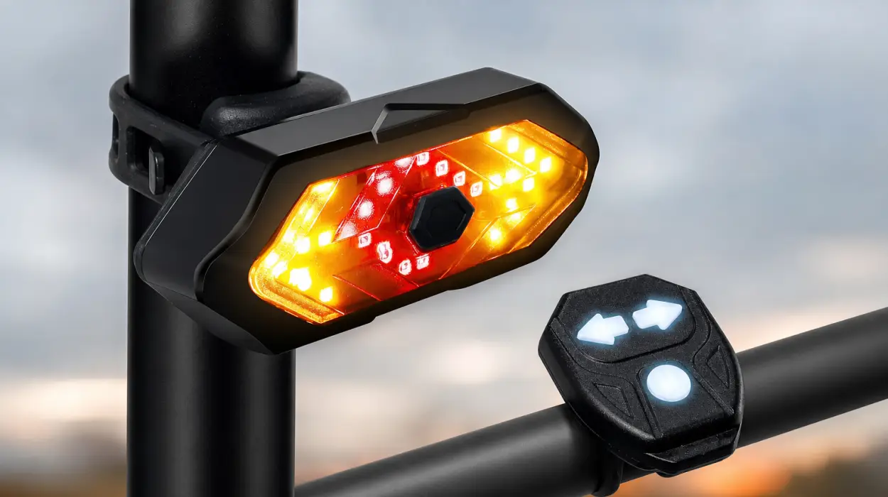 Luz trasera de bicicleta con intermitentes, USB recargable con 5 modos y mando
