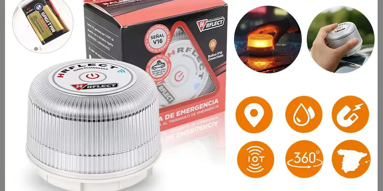 Luz de emergencia Hikity para vehículo V16 conectada DGT