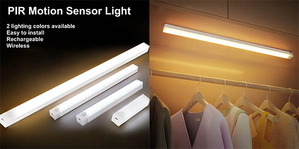 Luz LED AITHEA recargable por USB con sensor de movimiento