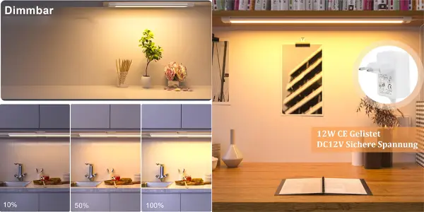 Luz LED WOBANE de 60 cm con sensor de movimiento