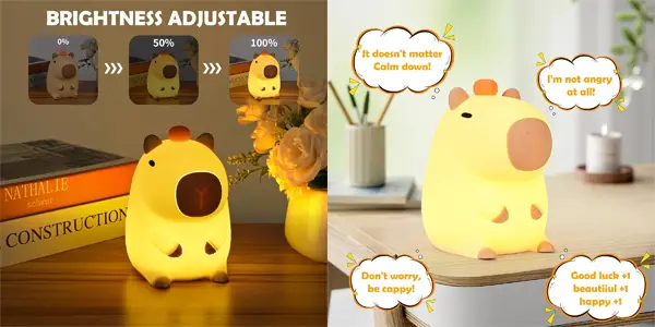 Luz nocturna infantil Capibara recargable
