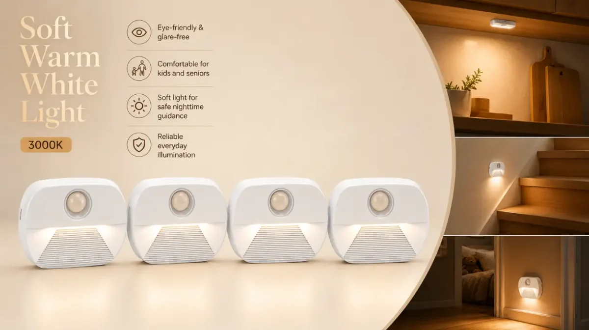 Pack x4 Luces nocturnas LED con detector de movimiento para escaleras y pasillos