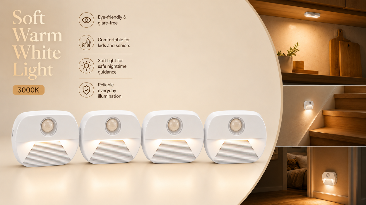 4 luz nocturna LED con detector de movimiento