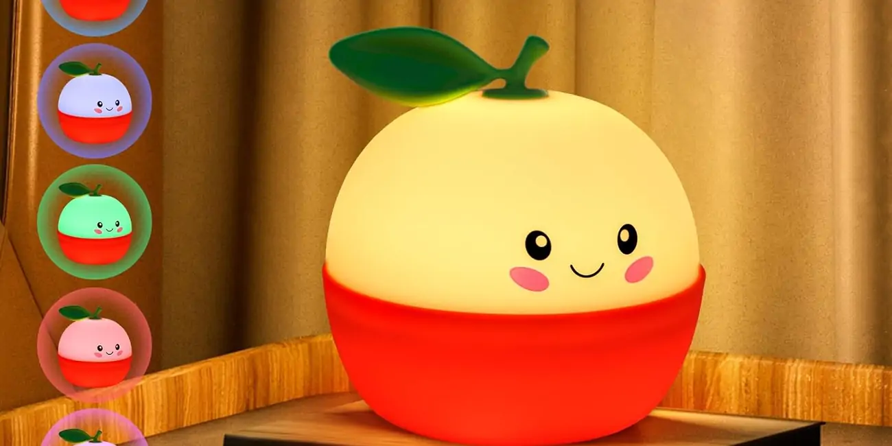 Luz Nocturna LED USB Infantil naranja recargable