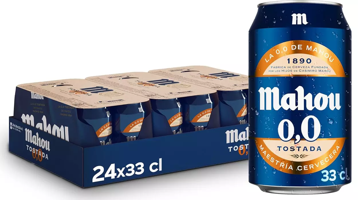 Mahou 0,0 Tostada, Pack de 24 Latas x 33 cl