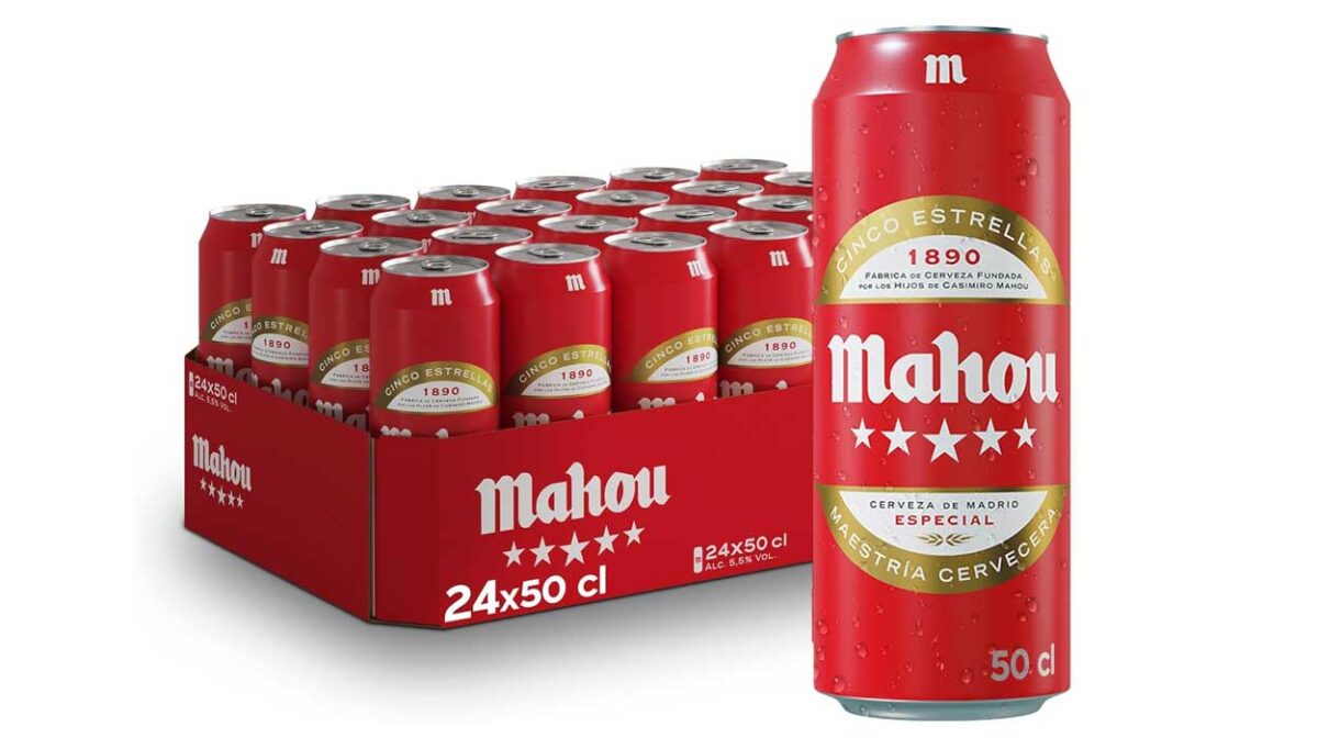 Pack de 24 latas Mahou 5 Estrellas 50 cl