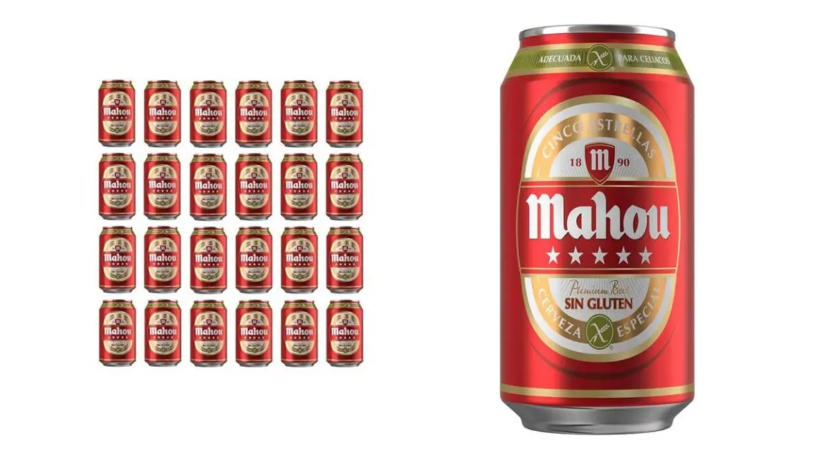 Pack de 24 latas de cerveza Mahou Sin gluten de 330 ml