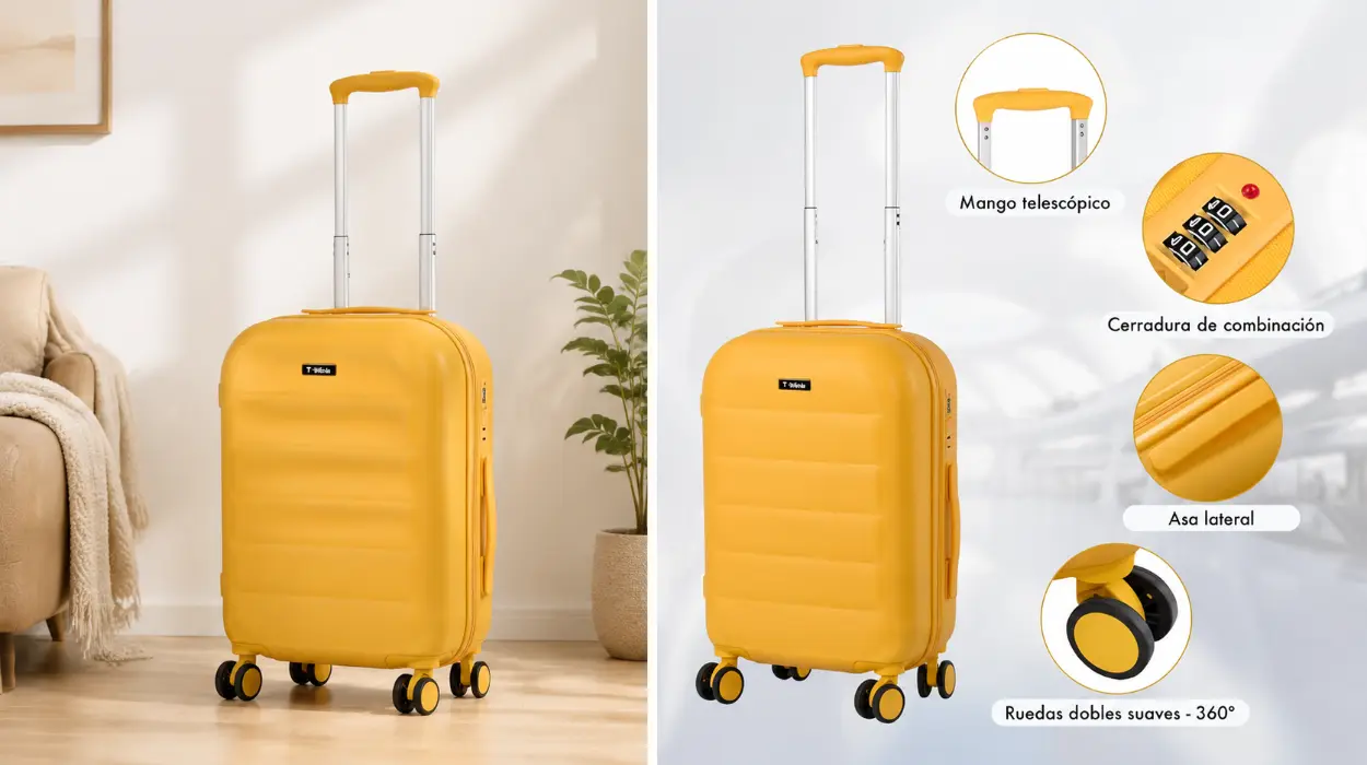 Maleta de cabina de 20” con candado TSA y ruedas dobles