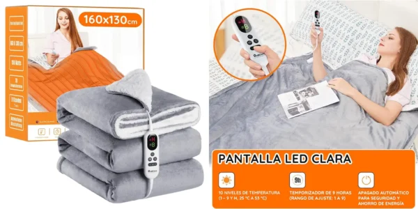 Manta eléctrica Mia&Coco de 160 x 130cm