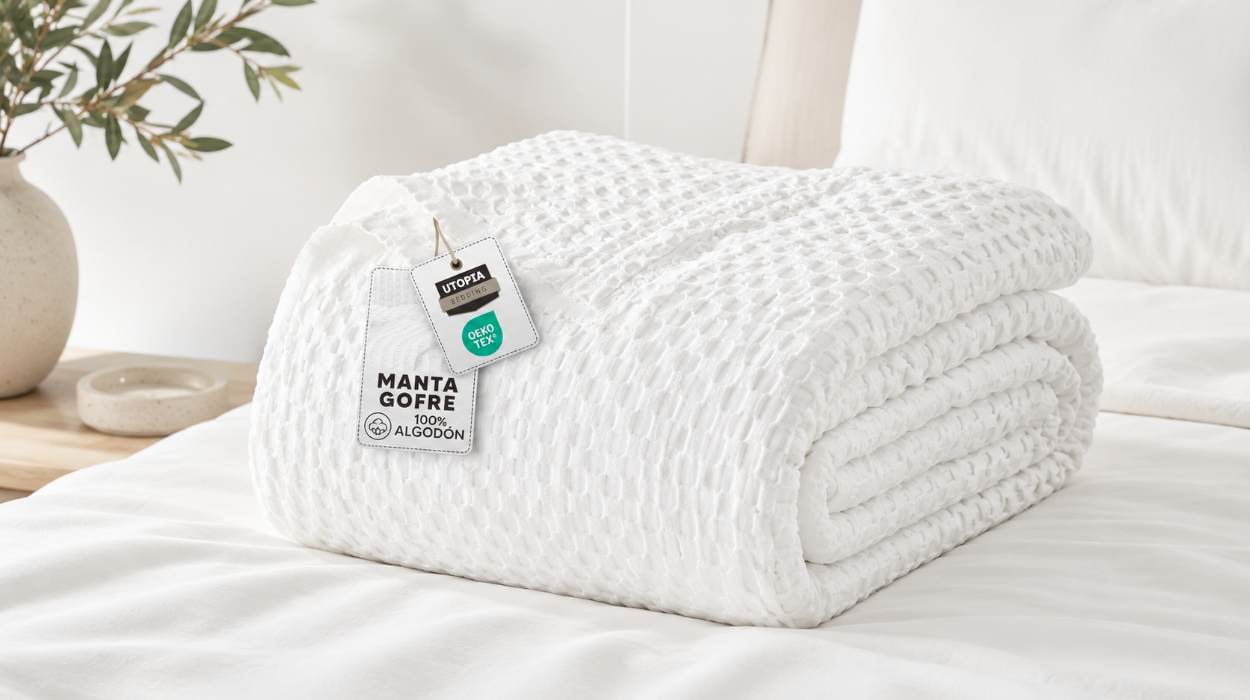 manta gofre de algodón Utopia Bedding