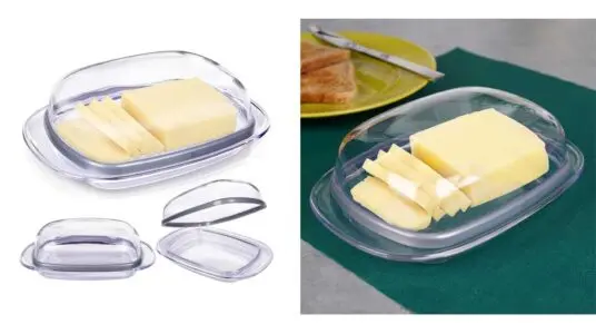 mantequillera transparente con tapa Orion barata