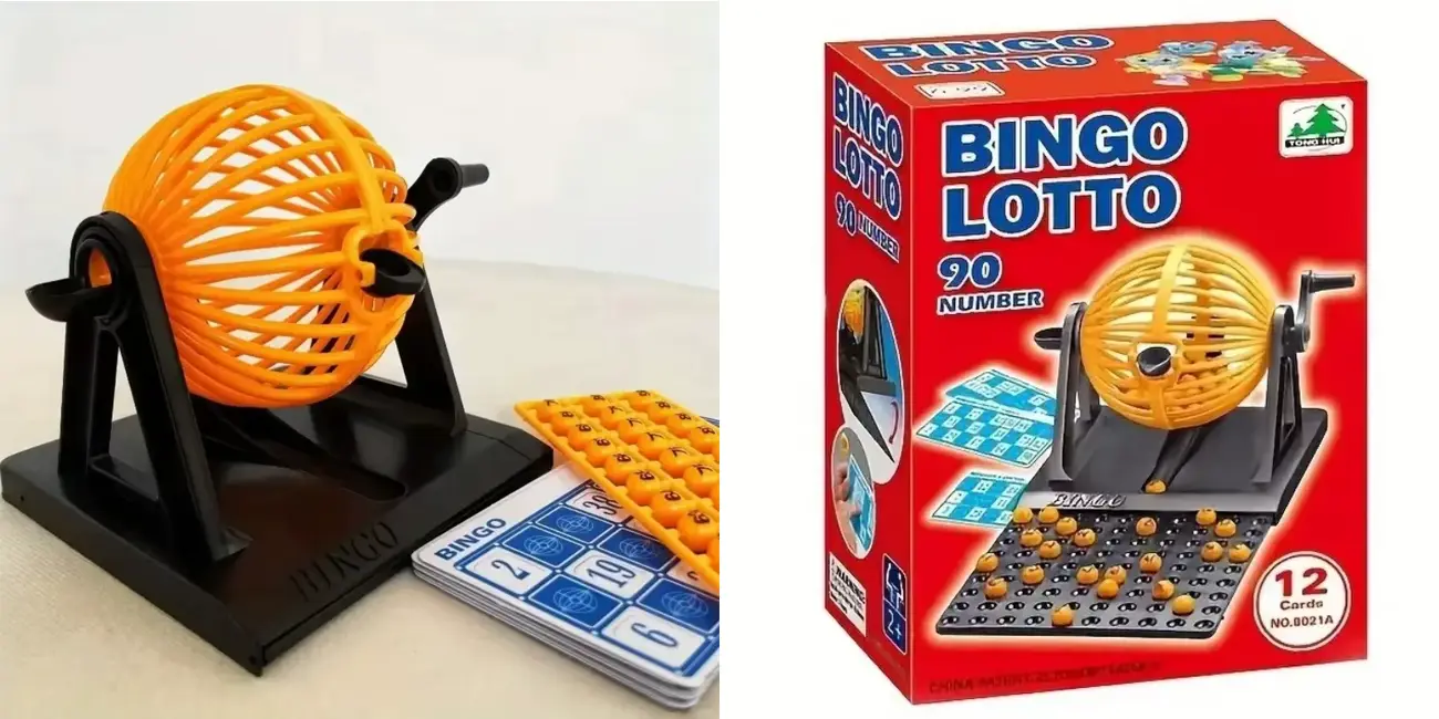 Máquina de bingo manual con 90 números