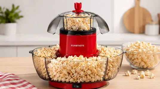 Cecotec Fun&Taste P'Corn Lotus: máquina para palomitas listas en 2 minutos, 1200 W y 4 recipientes de 4,5 L