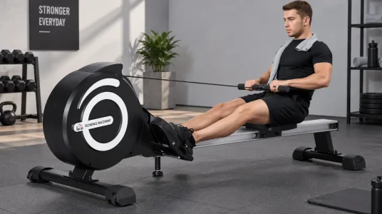 Máquina de remo HOMCOM plegable con resistencia magnética y 8 niveles
