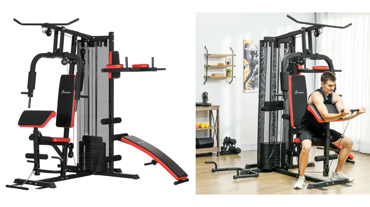 máquina multiestación Sportnow con pila de pesas