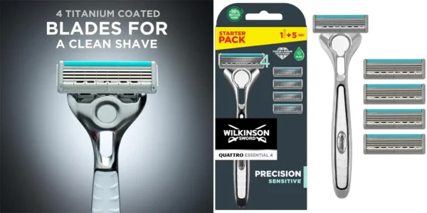 Maquinilla de afeitar Wilkinson Sword Quattro Titanium Sensitive + 5 recambios