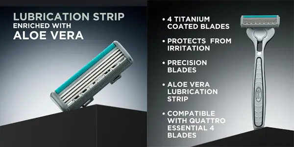 Maquinilla de afeitar Wilkinson Sword Quattro Titanium Sensitive + 5 recambios