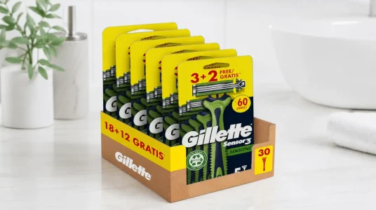 Gillette Sensor3 Sensitive maquinillas desechables para hombre con banda lubricante y aloe vera, pack de 5