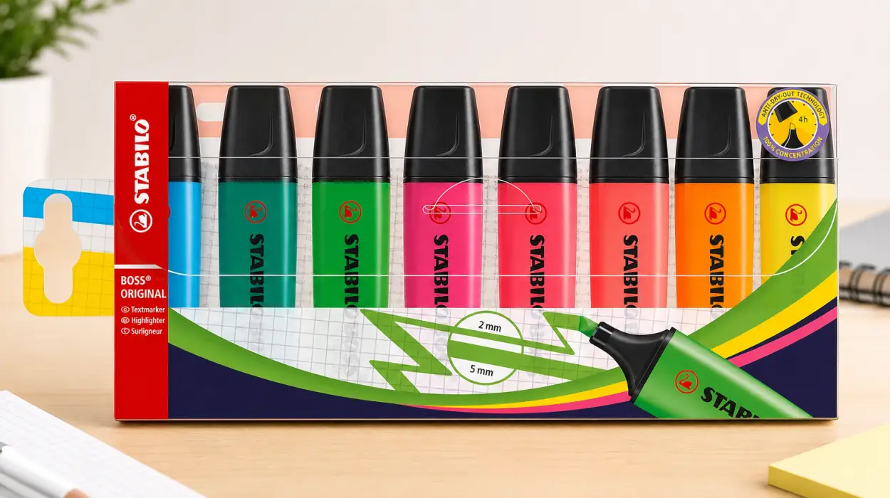 Pack x8 marcadores fluorescentes Stabilo Boss de trazo 2-5 mm