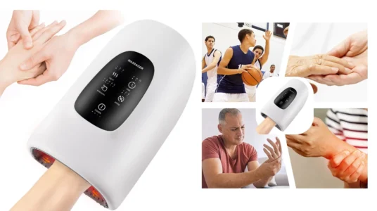 masajeador de manos eléctrico con compresión y función calor