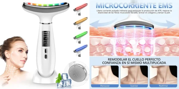 Masajeador facial y de cuello EVARY con terapia de luz