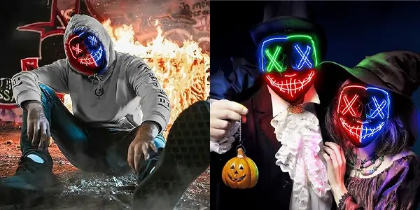 Máscara de Halloween LED para adulto