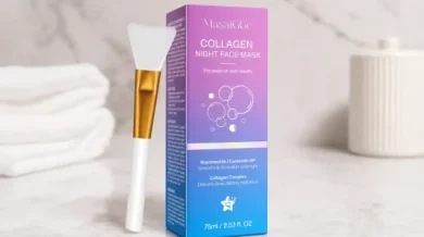 Mascarilla facial de colágeno nocturna para hidratar la piel