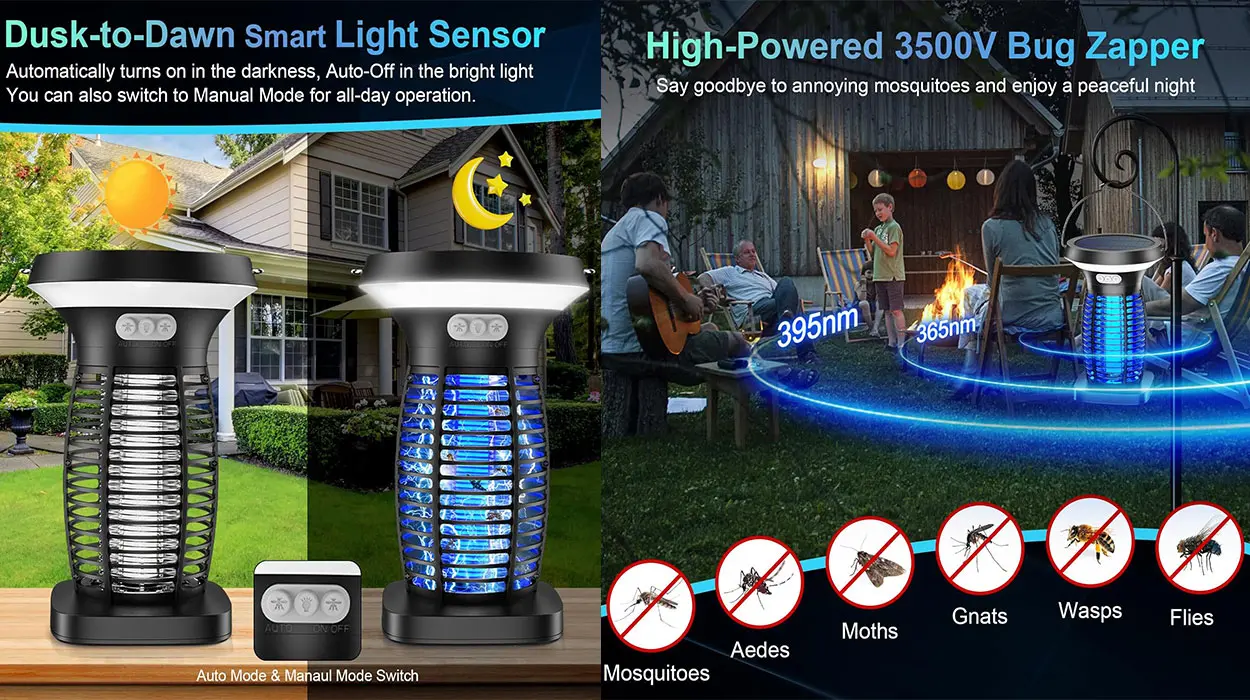 Matamosquitos eléctrico y solar Anysun con lámpara LED barato